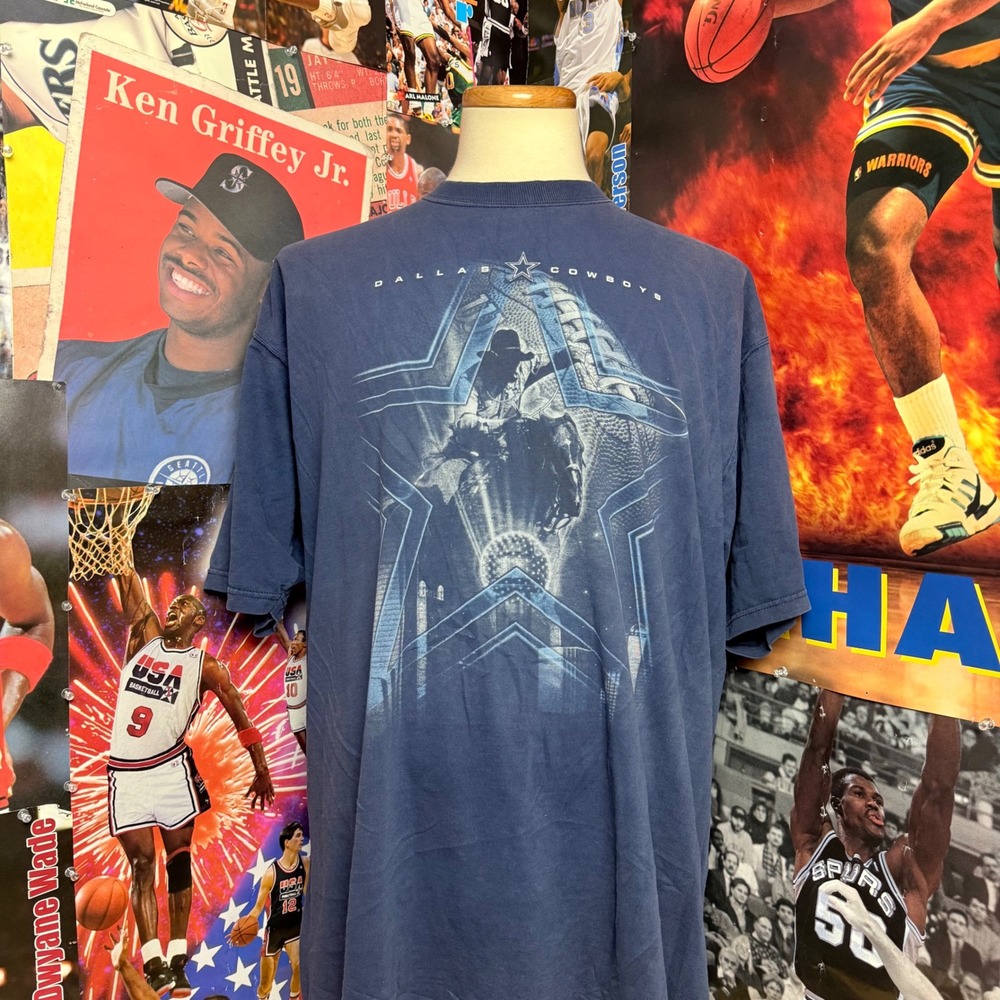 Vintage 90s Dallas Cowboys Mascot Logo NFL Football‎ T Shirt Pro Player Size 2XL